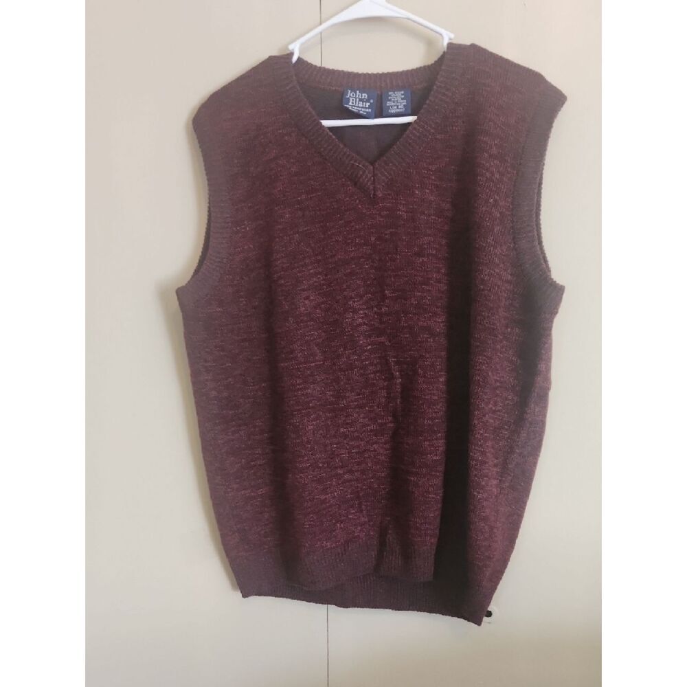 V3 John Blair Men's Maroon V-Neck Sweater Vest